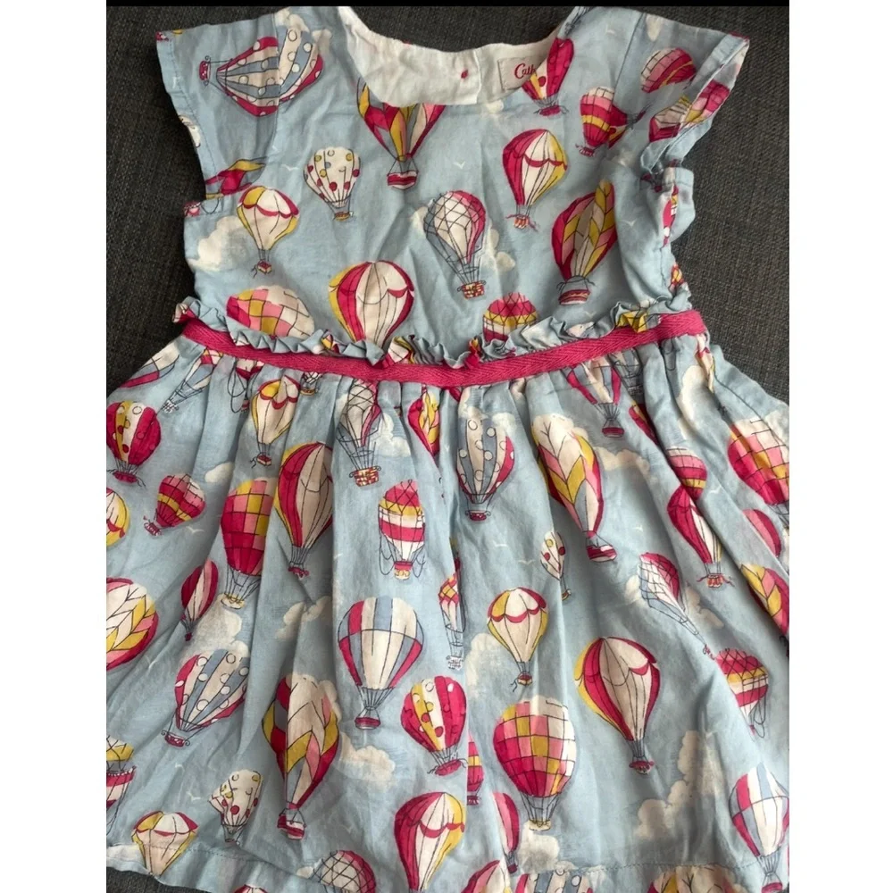Baby Girl Hot Air Balloon Print Dress - Pink & Light Blue - Picture 4 of 6